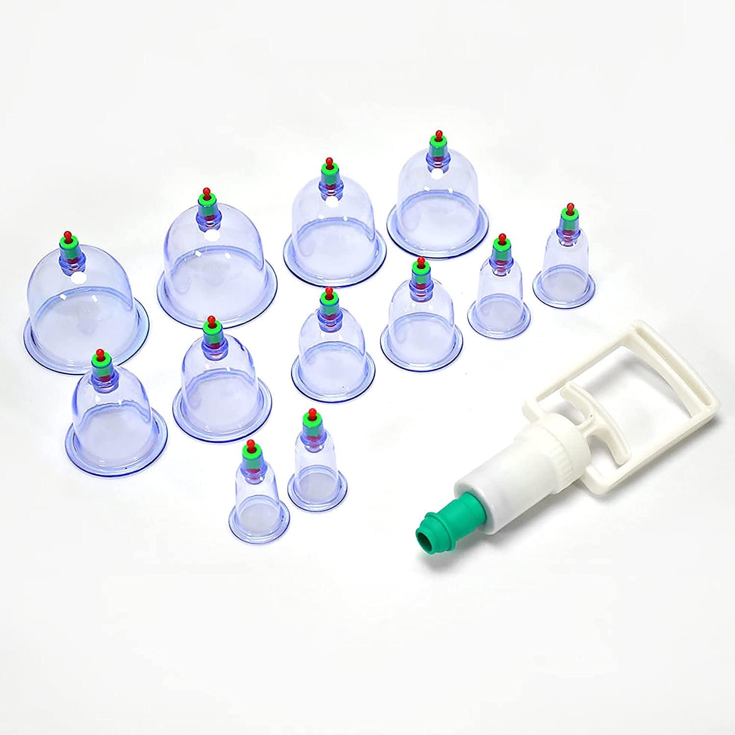 12 Pcs Massage Cans Cups Vacuum Cupping Kit Pull Out Vacuum Apparatus Therapy Relax Massager Body Suction Pumps Hijama Cupping Kit